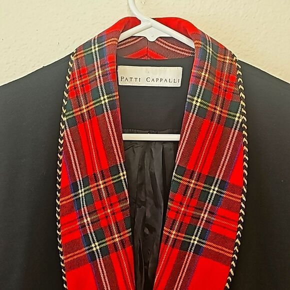 Patti Cappalli vintage plaid and black sweater blazer size small - Picture 3 of 16